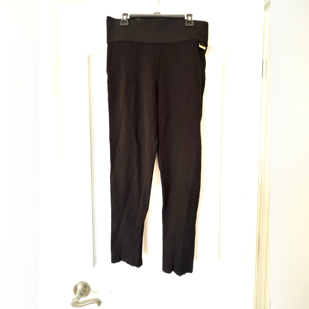 Calvin Klein Black Capri Leggings Thick Tummy Control Waist Size Medium